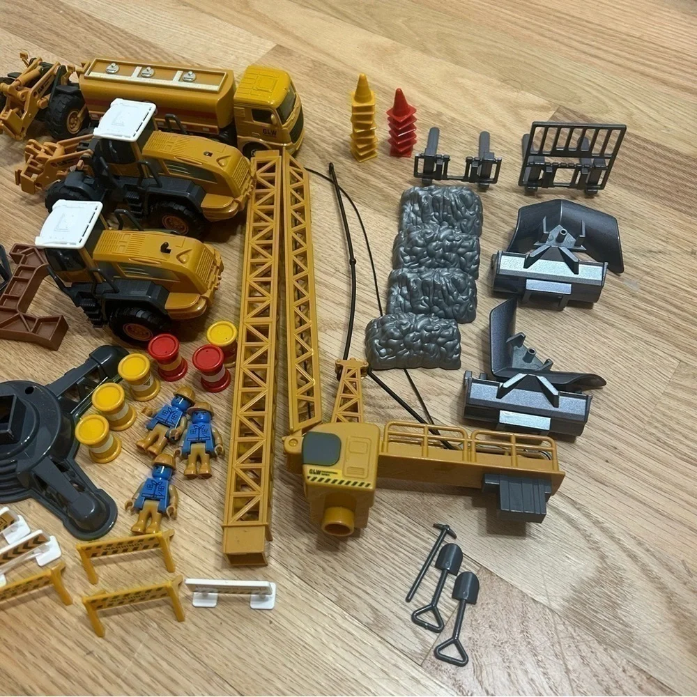 Construction Model Building Set 1:55 Signs Engineering Blocks Lego Like Figures
